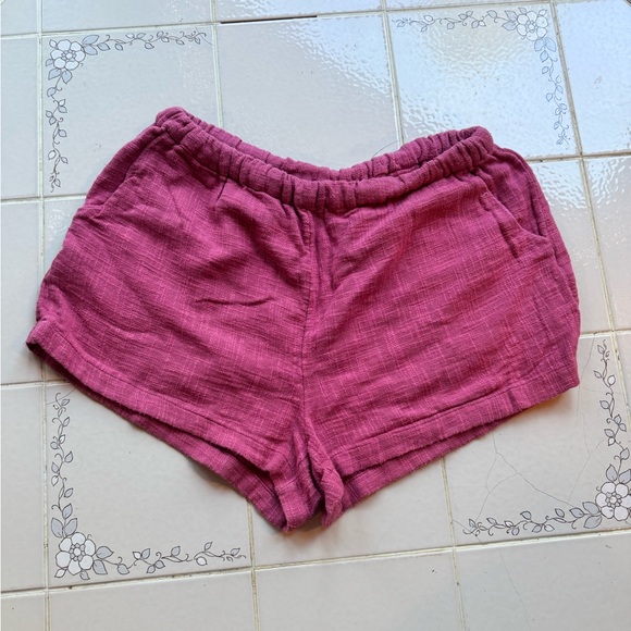 Free People Pants - Free People Pink Linen Shorts - Medium